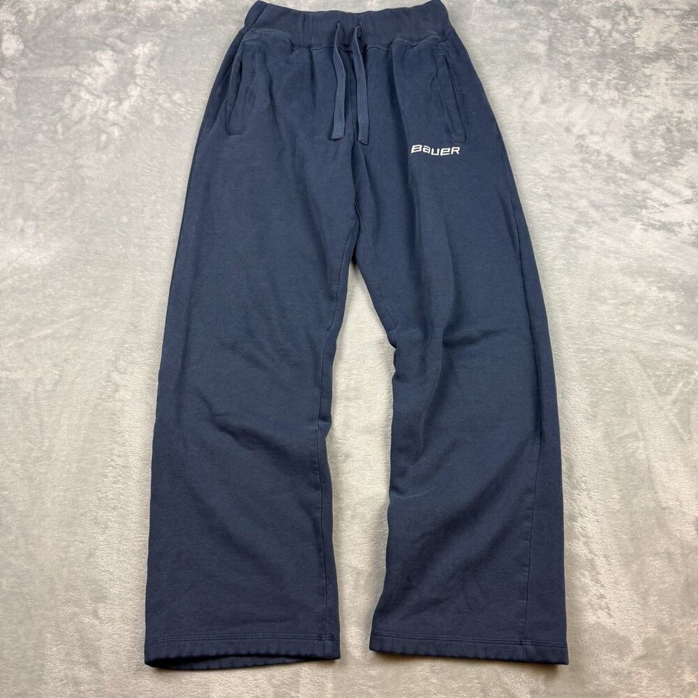 Bauer Wide Leg Sweatpants Navy Blue Hockey Athletic Lounge Pants XS